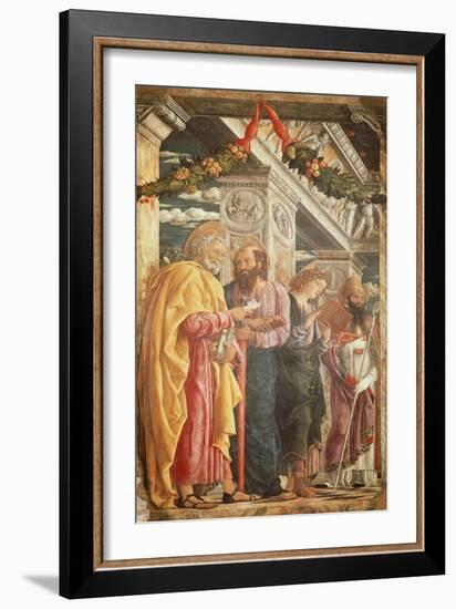 Saints Peter and Paul and Two Saints, Detail from San Zeno Altarpiece, 1456-1460-Andrea Mantegna-Framed Giclee Print