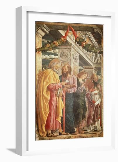 Saints Peter and Paul and Two Saints, Detail from San Zeno Altarpiece, 1456-1460-Andrea Mantegna-Framed Giclee Print