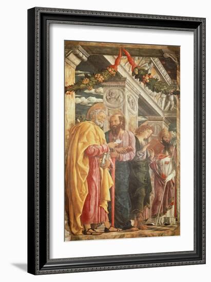 Saints Peter and Paul and Two Saints, Detail from San Zeno Altarpiece, 1456-1460-Andrea Mantegna-Framed Giclee Print