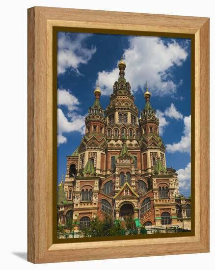 Saints Peter and Paul Cathedral, Peterhof, Saint Petersburg, Russia-Walter Bibikow-Framed Premier Image Canvas