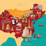 China Map and Travel.China Landmark Eps 10 Format-Sajja-Art Print