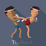 Muay Thai of Thailand Icon Eps 10 Format-Sajja-Art Print