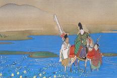 Male courtier on horseback crossing river, c.1839-Sakai Oho-Framed Giclee Print