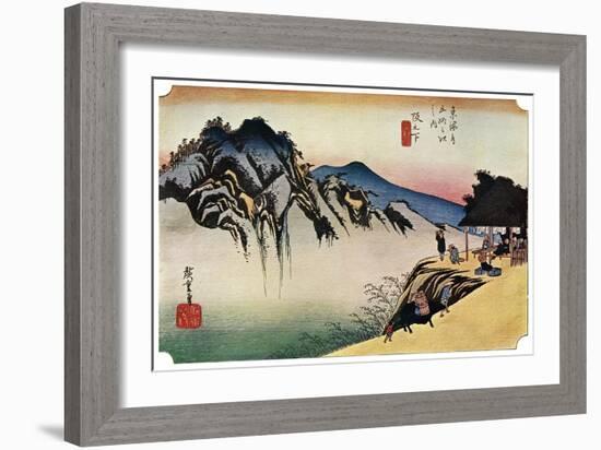 Sakanoshita: the Throwing-Away-The-Brush Peak, 1830S-Ando Hiroshige-Framed Giclee Print