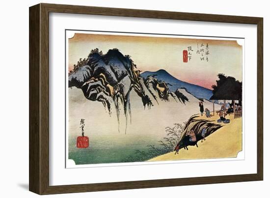 Sakanoshita: the Throwing-Away-The-Brush Peak, 1830S-Ando Hiroshige-Framed Giclee Print