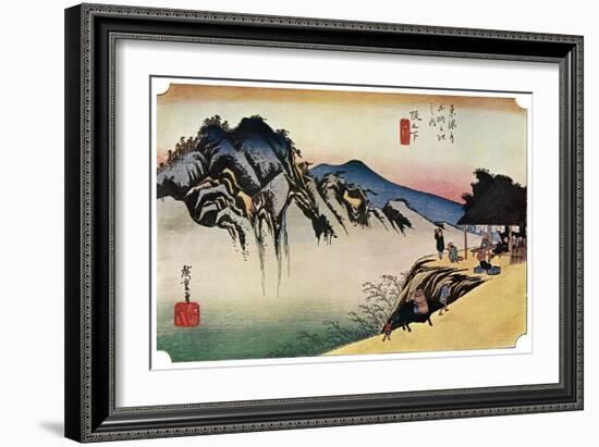 Sakanoshita: the Throwing-Away-The-Brush Peak, 1830S-Ando Hiroshige-Framed Giclee Print