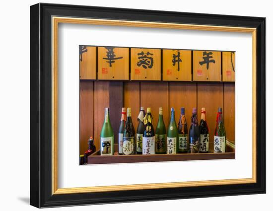 Sake Bottles in a Sake Brewery, Takayama, Gifu Prefecture, Japan-Stefano Politi Markovina-Framed Photographic Print