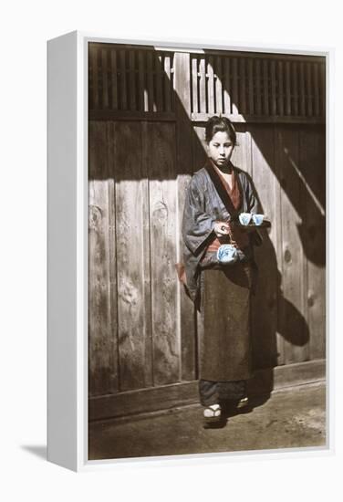 Sake Seller, Japan, c.1868-Felice Beato-Framed Premier Image Canvas