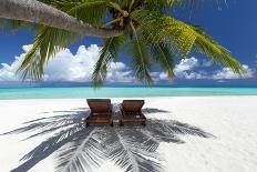 Empty Beach and Palms Trees, Seychelles, Indian Ocean, Africa-Sakis Papadopoulos-Photographic Print