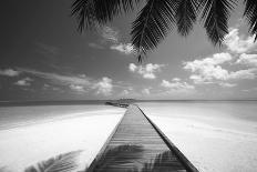Wooden Jetty Out to Tropical Sea, Maldives, Indian Ocean, Asia-Sakis Papadopoulos-Photographic Print