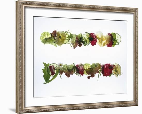 Salad Leaves with Meadow Flowers-Luzia Ellert-Framed Photographic Print