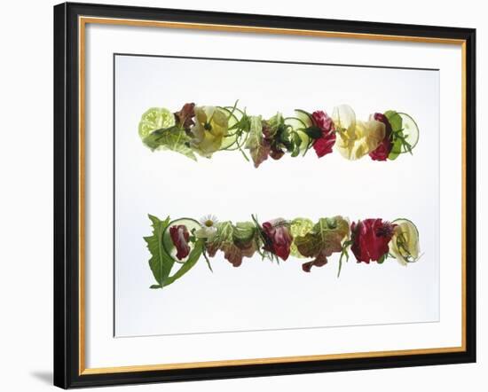 Salad Leaves with Meadow Flowers-Luzia Ellert-Framed Photographic Print