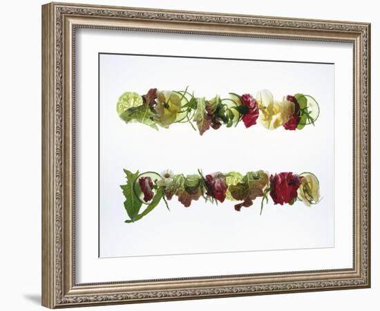 Salad Leaves with Meadow Flowers-Luzia Ellert-Framed Photographic Print