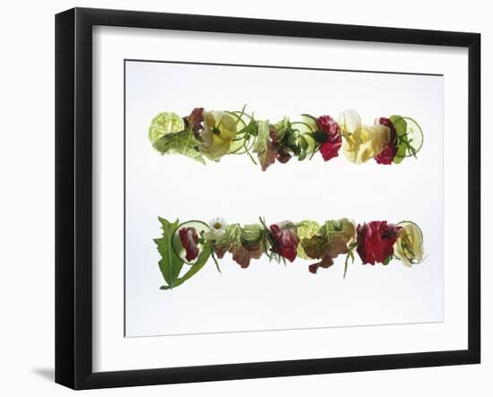 Salad Leaves with Meadow Flowers-Luzia Ellert-Framed Photographic Print