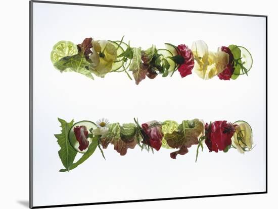 Salad Leaves with Meadow Flowers-Luzia Ellert-Mounted Photographic Print