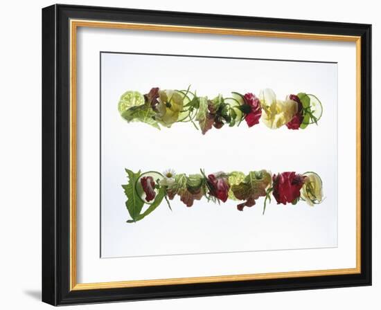 Salad Leaves with Meadow Flowers-Luzia Ellert-Framed Photographic Print