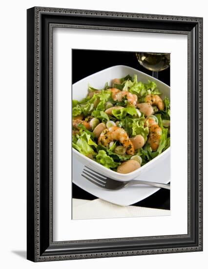 Salad with Shrimp, White Beans, Onions, Arugula, Cuisines-Nico Tondini-Framed Photographic Print