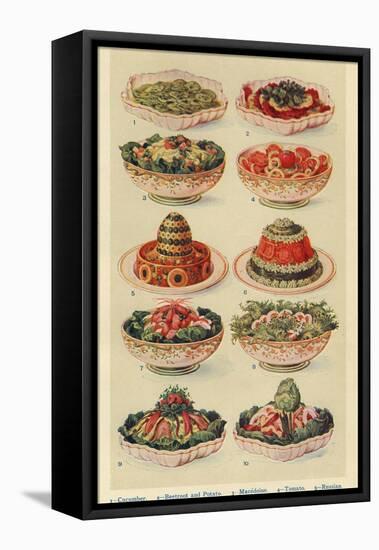 Salads, Isabella Beeton, UK-null-Framed Premier Image Canvas