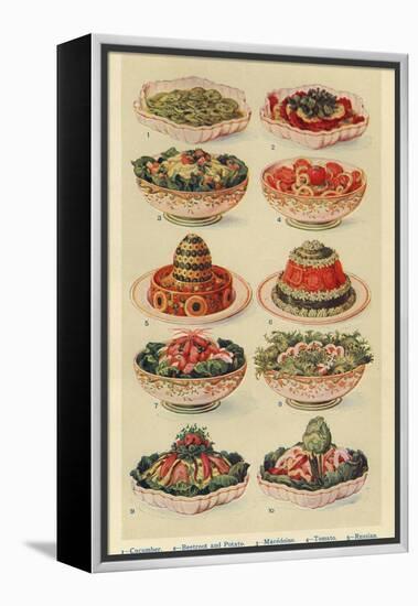 Salads, Isabella Beeton, UK-null-Framed Premier Image Canvas