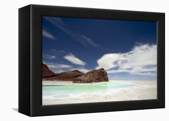 Salar de Uyuni, Bolivia. small lagoon at largest salt flat in world in Uyuni, Bolivia.-Anthony Asael-Framed Premier Image Canvas