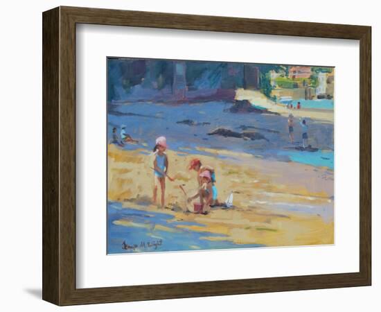 Salcombe Beach, Children-Jennifer Wright-Framed Giclee Print