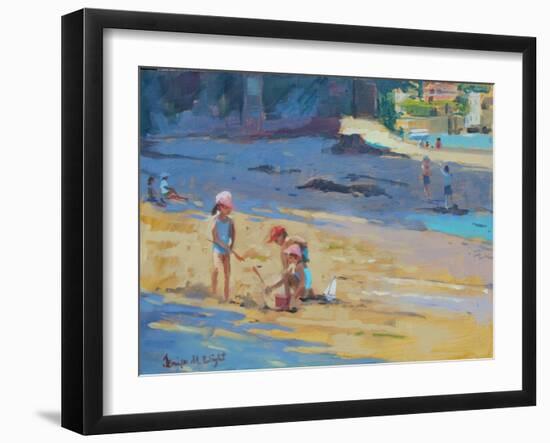 Salcombe Beach, Children-Jennifer Wright-Framed Giclee Print