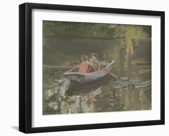 Salcombe Children Rowing-Jennifer Wright-Framed Giclee Print