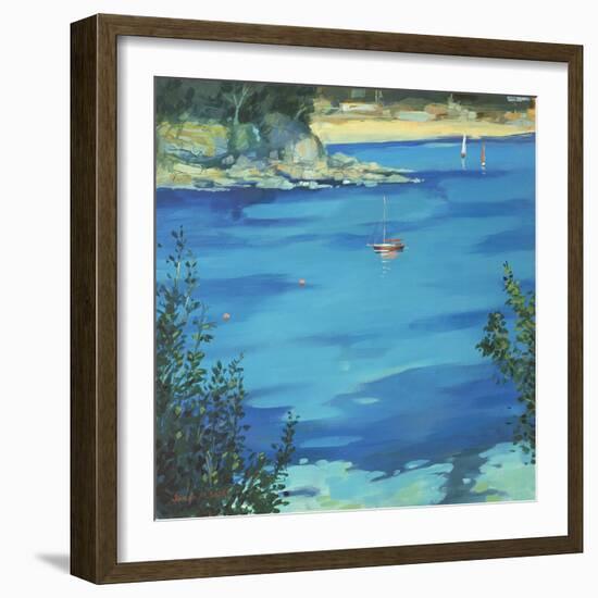 Salcombe, Moored Yacht, Southsands, 2000-Jennifer Wright-Framed Giclee Print