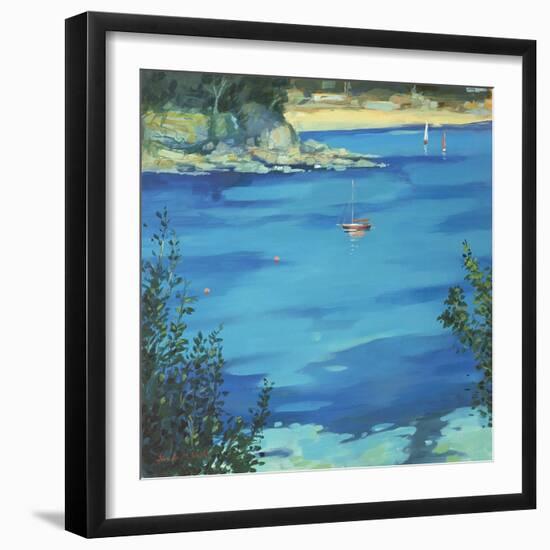 Salcombe, Moored Yacht, Southsands, 2000-Jennifer Wright-Framed Giclee Print