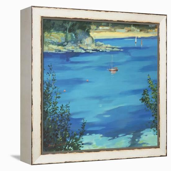 Salcombe, Moored Yacht, Southsands, 2000-Jennifer Wright-Framed Premier Image Canvas