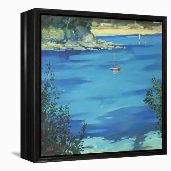 Salcombe, Moored Yacht, Southsands, 2000-Jennifer Wright-Framed Premier Image Canvas