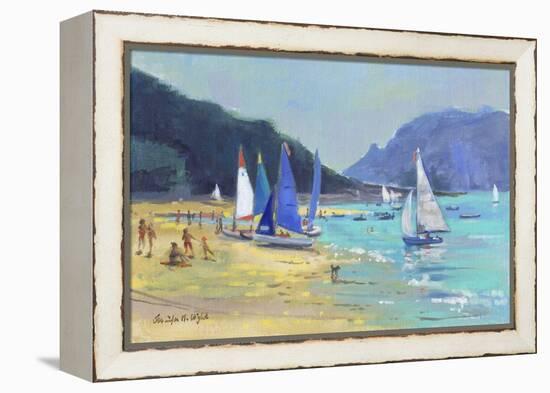 Salcombe Sailing Boats-Jennifer Wright-Framed Premier Image Canvas