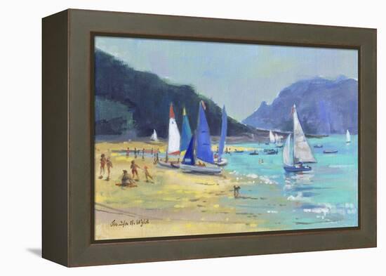 Salcombe Sailing Boats-Jennifer Wright-Framed Premier Image Canvas