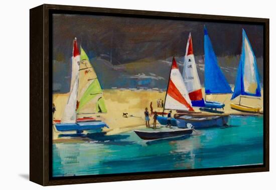 Salcombe Smalls Cove Dinghies-Jennifer Wright-Framed Premier Image Canvas