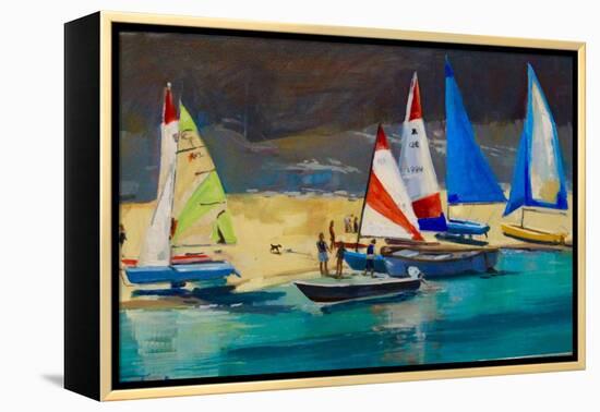 Salcombe Smalls Cove Dinghies-Jennifer Wright-Framed Premier Image Canvas