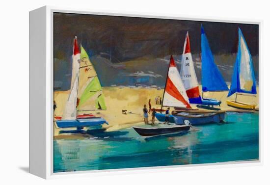 Salcombe Smalls Cove Dinghies-Jennifer Wright-Framed Premier Image Canvas
