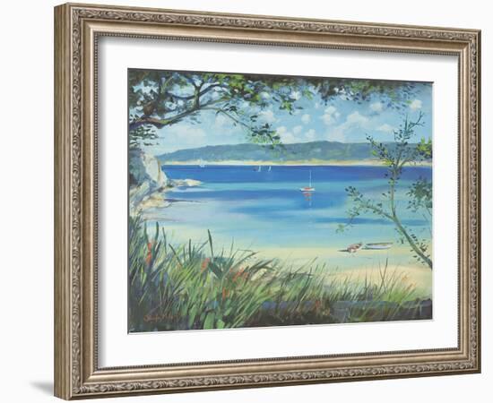 Salcombe, Southsands Beach, 2000-Jennifer Wright-Framed Giclee Print