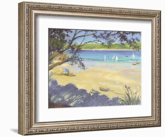 Salcombe Southsands Beach-Jennifer Wright-Framed Giclee Print