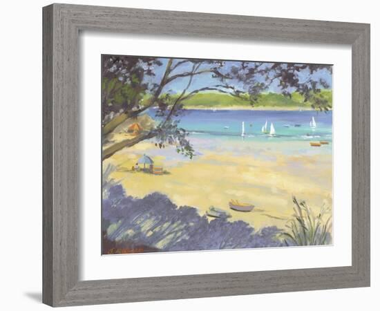 Salcombe Southsands Beach-Jennifer Wright-Framed Giclee Print