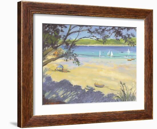 Salcombe Southsands Beach-Jennifer Wright-Framed Giclee Print