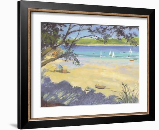 Salcombe Southsands Beach-Jennifer Wright-Framed Giclee Print