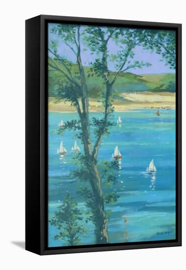 Salcombe Through The Trees-Jennifer Wright-Framed Premier Image Canvas