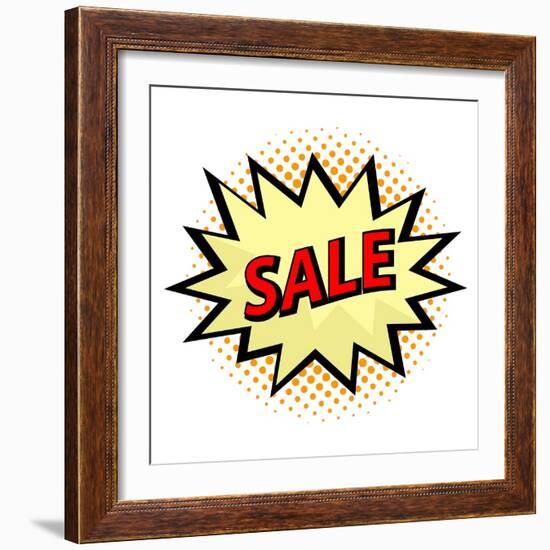 Sale Label in Pop Art Style-PiXXart-Framed Art Print