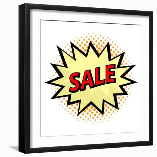 Sale Label in Pop Art Style-PiXXart-Framed Art Print