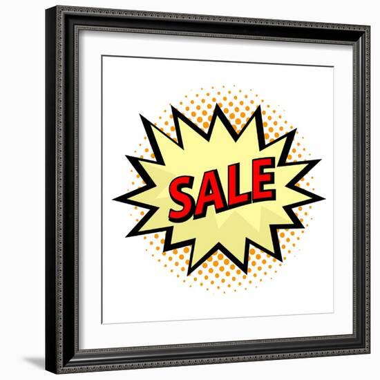 Sale Label in Pop Art Style-PiXXart-Framed Art Print