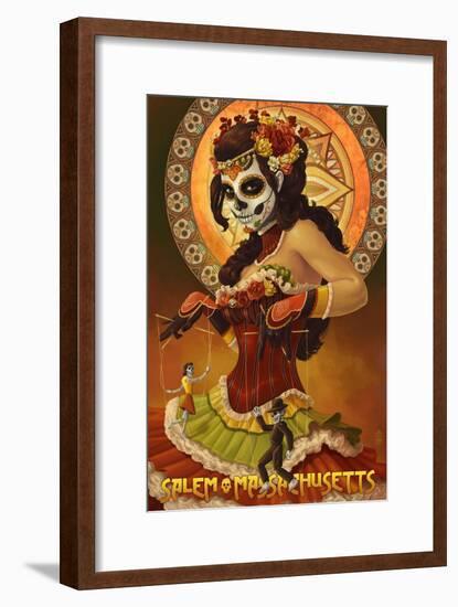 Salem, Massachusetts - Day of the Dead Marionettes-Lantern Press-Framed Art Print