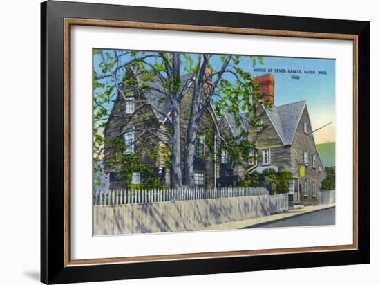 Salem, Massachusetts, Exterior View of the House of Seven Gables-Lantern Press-Framed Art Print