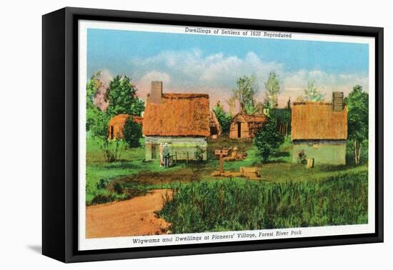 Salem, Massachusetts - Pioneers' Village Scene in Forest River Park No. 2-Lantern Press-Framed Stretched Canvas