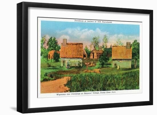 Salem, Massachusetts - Pioneers' Village Scene in Forest River Park No. 2-Lantern Press-Framed Art Print