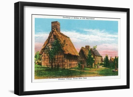 Salem, Massachusetts - Pioneers' Village Scene in Forest River Park-Lantern Press-Framed Art Print